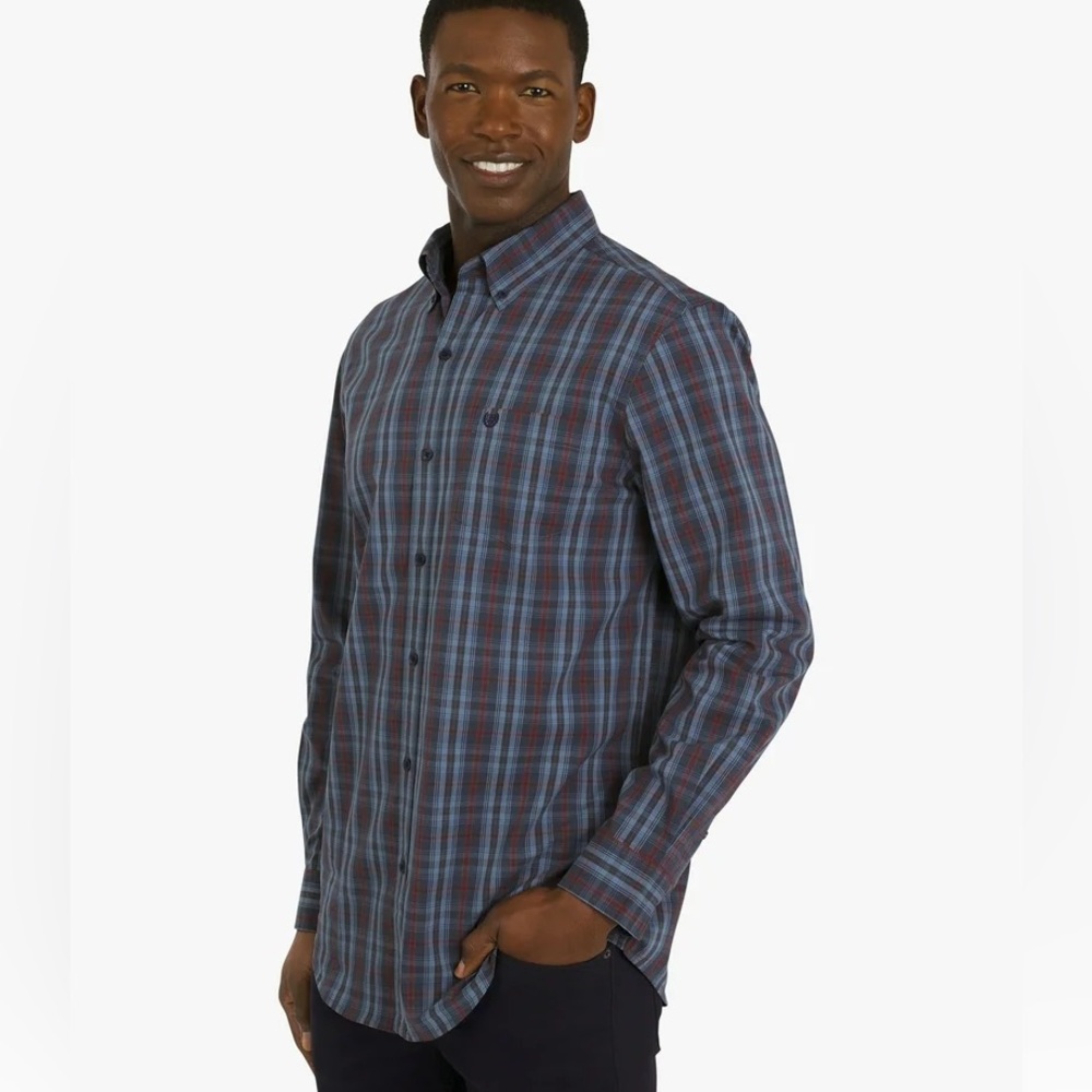 👔 NWT Chaps Men’s Long Sleeve CVC Easy Care Woven Shirt Size‎ 2XL